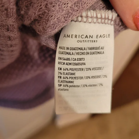 American Eagle Outfitters Purple Waffle Knit Top - Picture 4 of 4
